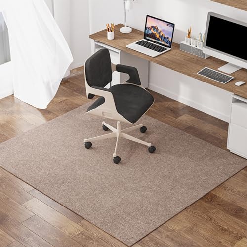 Bürostuhl-Unterlage, rutschfeste Stuhlmatte, Bürostuhlteppich, Computer-Schreibtisch-Bodenmatte für Zuhause, Büro, Spielzimmer, Stuhlrollmatte, Bodenschutzmatte (100 x 120 cm, braun) von DRFGHK