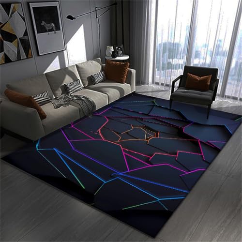DRFGHK Gaming Teppiche, 3D Visual Cool Line Light Style Decorative Carpet, Unverzichtbare Fußmatte Für Teenager Und Kinder Wohnzimmer, Geeignet Für Schlafzimmer E-Sport Zimmer (Colour 6.80 x 120 cm) von DRFGHK