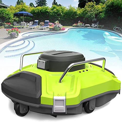 DRFGHK Kabelloser Poolroboter, Poolsauger hält 120 Minuten, Automatischer Poolreinigungsroboter mit Selbstparkfunktion, Poolreinigungsgerät, Ideal für Pools bis zu 85 m² von DRFGHK