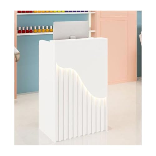 DRFGHK Kleiner L-förmiger Empfangstisch, Weiß, 60 x 40 cm, 96 cm von DRFGHK