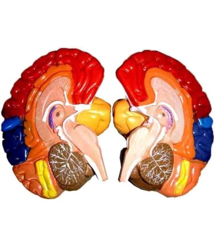 DRFGHK Life-Size Anatomical Brain Model, 2-Part Color-Coded Human Regions Brain Model for Student Education to Teach Medical Skills DRFGHK Life-Size Anatomical Brain Model, 2-Part Color-Coded Human Regions Brain Model for Student Education to Teach Medical Skills von DRFGHK