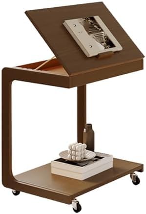 DRFGHK Mobiler Couchtisch mit Rollrädern, Verstellbarer Winkel, Beistelltisch aus Massivholz für kleine Räume, perfekt Schlafzimmer und Wohnzimmer DRFGHK Mobiler Couchtisch mit Rollrädern, Verstellbarer Winkel, Beistelltisch aus Massivholz für kleine Räume, perfekt Schlafzimmer und Wohnzimmer von DRFGHK