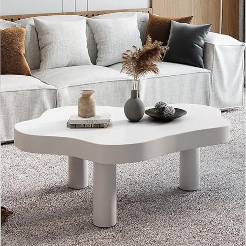 DRFGHK Moderner Couchtisch für Wohnzimmer, Massivholz, Wolke, unregelmäßiger Tee für den Innenbereich, mit 3 Beinen, kleiner Mitteltisch, Weiß, 90 x 60 x 40 cm DRFGHK Moderner Couchtisch für Wohnzimmer, Massivholz, Wolke, unregelmäßiger Tee für den Innenbereich, mit 3 Beinen, kleiner Mitteltisch, Weiß, 90 x 60 x 40 cm von DRFGHK