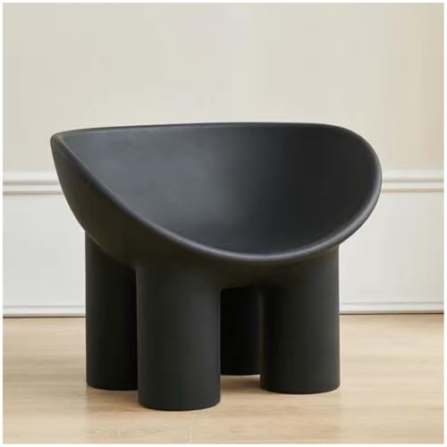 DRFGHK Moderner Elefanten-Bein-Stuhl mit Plüschkissen, bequemer Sessel für Wohnzimmer, Schlafzimmer, Balkon oder Büro, geeignet Erwachsene und Kinder, Schwarz, 51,1 cm von DRFGHK