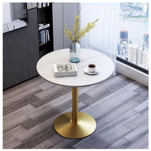 DRFGHK Runder Esstisch 60/70/80 cm, Marmor-Küchentisch Mit Säulenfuß Im Tulpendesign for Home-Office-Wohnzimmer-Küchen-Freizeittische(A,70CM) von DRFGHK