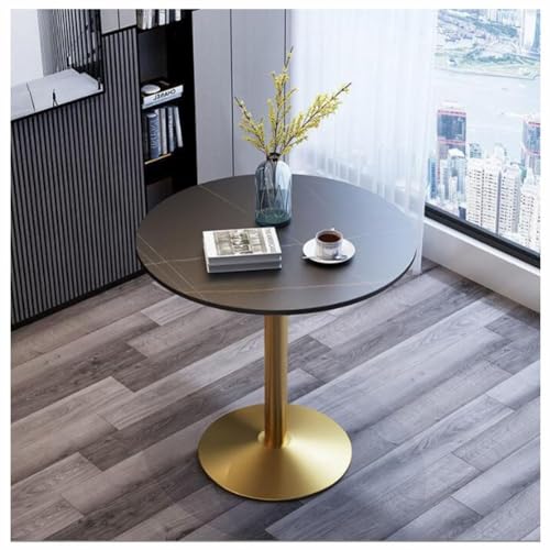 DRFGHK Runder Esstisch 60/70/80 cm, Marmor-Küchentisch Mit Säulenfuß Im Tulpendesign for Home-Office-Wohnzimmer-Küchen-Freizeittische(B,80CM) von DRFGHK