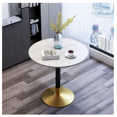 DRFGHK Runder Esstisch 60/70/80 cm, Marmor-Küchentisch Mit Säulenfuß Im Tulpendesign for Home-Office-Wohnzimmer-Küchen-Freizeittische(C,80CM) von DRFGHK