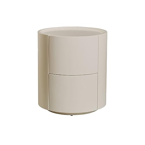 DRFGHK Runder Nachttisch, Maser Holz Nachttisch mit 2 Schubladen, Endtisch stillen Gleitungen für Schlafzimmer, Wohnzimmer DRFGHK Runder Nachttisch, Maser Holz Nachttisch mit 2 Schubladen, Endtisch stillen Gleitungen für Schlafzimmer, Wohnzimmer von DRFGHK