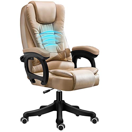 DRFGHK Sessel, Chefsessel, Bürostuhl, Computer-Schreibtischstuhl, Lederfaserstoff, Latex-Pad, Lendenwirbelstütze, gepolsterte Armlehne, ergonomische Aufgaben-Manager für Büro, Gaming von DRFGHK