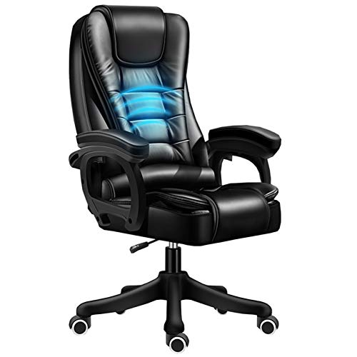DRFGHK Sessel, Chefsessel, Bürostuhl, Computer-Schreibtischstuhl, Lederfaserstoff, Latex-Pad, Lendenwirbelstütze, gepolsterte Armlehne, ergonomische Aufgaben-Manager für Büro, Gaming von DRFGHK