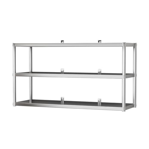 DRFGHK Stainless Steel Wall Shelves Organization Shelf Furniture Heavy Duty Floating Storage Rack Hanging Mounted Kitchen for Restaurants, Bars and Homes (Color : Silver, Size 150x35 von DRFGHK
