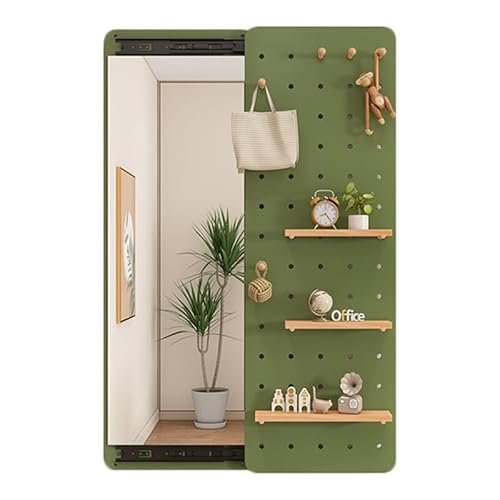 DRFGHK Stecktafel-Organizer-Set, modulare Display-Kombinationsplatte mit Spiegel, Wandhalterung, Aufbewahrung für Zuhause, Ornamente, Büro, Arbeitszimmer (Grün, 40 x 120 cm) von DRFGHK