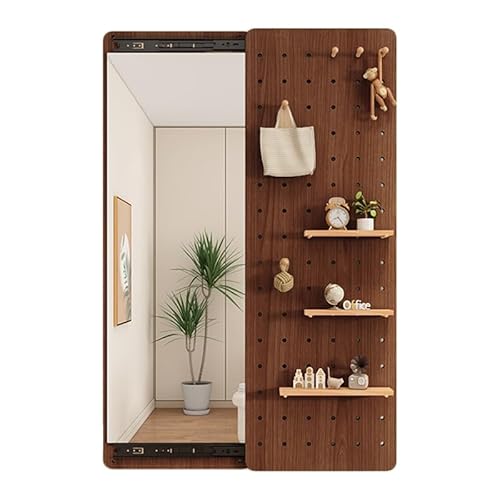 DRFGHK Stecktafel-Organizer-Set, modulare Display-Kombinationsplatte mit Spiegel, Wandhalterung, Aufbewahrung für Zuhause, Ornamente, Büro, Arbeitszimmer (braun, 50 x 150 cm) von DRFGHK