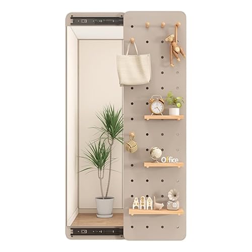 DRFGHK Stecktafel-Organizer-Set, modulare Display-Kombinationsplatte mit Spiegel, Wandhalterung, Aufbewahrung für Zuhause, Ornamente, Büro, Arbeitszimmer (grau, 35 x 120 cm) von DRFGHK
