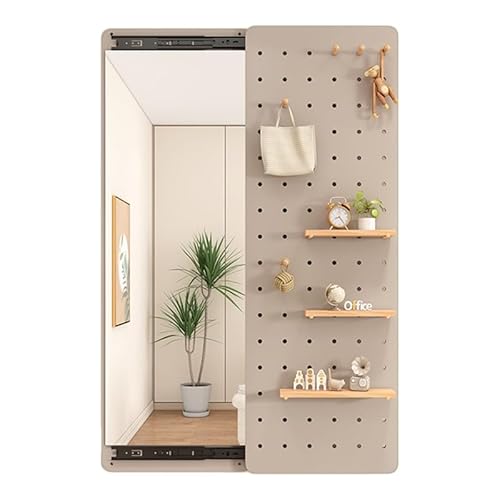 DRFGHK Stecktafel-Organizer-Set, modulare Display-Kombinationsplatte mit Spiegel, Wandhalterung, Aufbewahrung für Zuhause, Ornamente, Büro, Arbeitszimmer (grau, 50 x 150 cm) von DRFGHK
