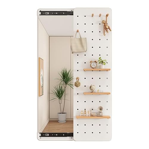 DRFGHK Stecktafel-Organizer-Set, modulare Display-Kombinationsplatte mit Spiegel, Wandhalterung, Aufbewahrung für Zuhause, Ornamente, Büro, Arbeitszimmer (weiß, 40 x 150 cm) von DRFGHK