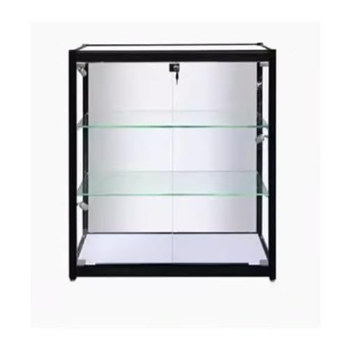 DRFGHK Vitrine mit Türen, Vitrine, Vitrine, Regal, Glas, Schatzsammlung, abschließbar, für Wohnzimmer, Schlafzimmer, Schwarz, 92 x 60 cm von DRFGHK