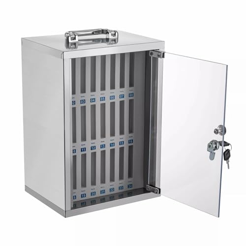 DRFGHK Wandschließfach aus Aluminiumlegierung - Handy-Aufbewahrungsschrank mit 24 Steckplätzen und Sicherheitsschloss - Stil 1 von DRFGHK