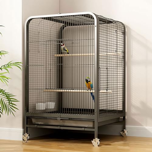 Flugkäfig für kleine Papageien DIY Indoor/Outdoor mit Rädern - Abnehmbares Tablett & Reise Vogel Kanarienvogel Nymphensittiche Lovebird Wellensittiche Finkenkäfige von DRFGHK
