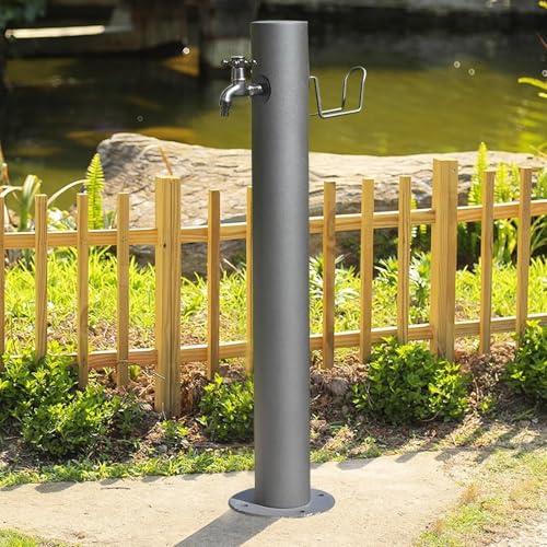 Freistehende Gartenwassersäule aus Edelstahl, Frostschutz-Wasserhahnspender, Hydrant mit Wasserhahn, Hofpfosten für Bewässerung und Waschen im Freien (Höhe: 86 cm) von DRFGHK