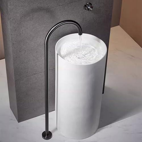 Freistehende Wannenarmaturen, verdeckter Einzelhandgriff, Stand-Alone-Wasserhahn, Bodenmontage, Grau Freistehende Wannenarmaturen, verdeckter Einzelhandgriff, Stand-Alone-Wasserhahn, Bodenmontage, Grau von DRFGHK