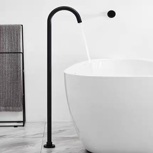 Freistehender Wannenhahn, Bodenmontage, Einloch, 360° drehbar, Wasserhahn für Badewanne, Schwarz Freistehender Wannenhahn, Bodenmontage, Einloch, 360° drehbar, Wasserhahn für Badewanne, Schwarz von DRFGHK