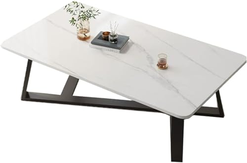 Grey Coffee Table for Living Room, Office, Rectangular Design, Easy Assembly, Size 80 x 40 45 cm, Grey, White and Black von DRFGHK