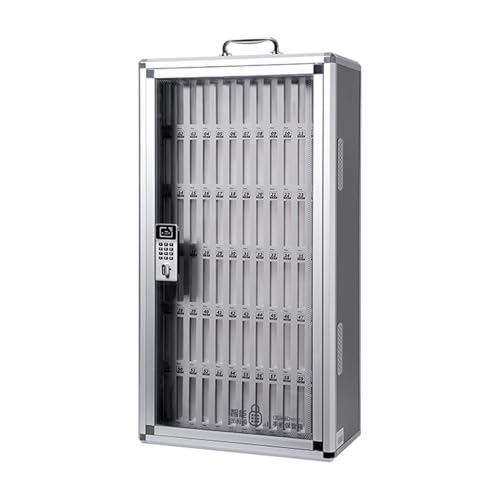 Handy-Schließfach, Aufbewahrungsschrank für Handys aus Aluminiumlegierung, durchsichtige Handy-Organizerbox mit Taschendiagramm und Smart Lock, Handy-Schließfach kann in der Hand getragen werden (72 S von DRFGHK