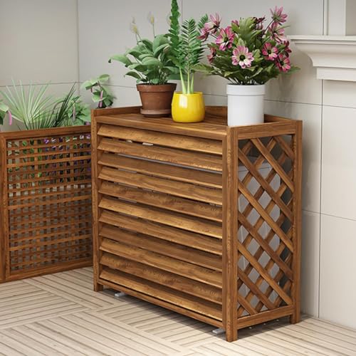 Klimaanlage Abdeckung Massivholz Outdoor AC Schutzgitter Wärmepumpe Panel Wasserdicht Sichtschutz für Balkon von DRFGHK