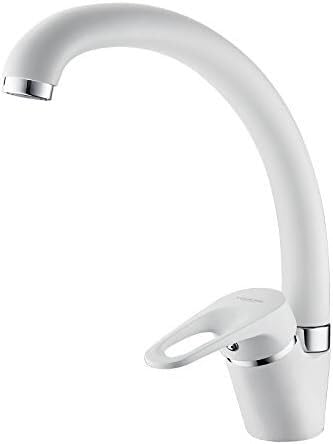 Küchenspüle Wasserhahn für Bar, Bauernhaus, kommerziell, mehrfarbig, moderner Stil, Kalt- und Warmwasserhahn, Einhandarmaturen, Schwarz-Weiß-Khaki(L5913h) von DRFGHK