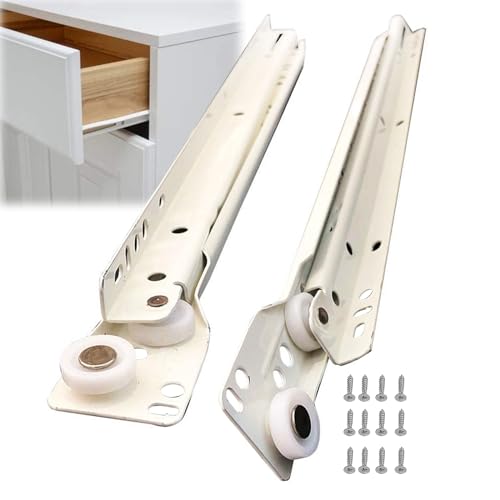Metallschienen für Schrank, Schublade, 25,4 cm, 45,7 cm, 50,8 cm, 55,9 cm, 55,9 cm, einfach zu installieren und abnehmbar, 1 Paar 40 kg Traglast, für Kleiderschrank, Kommode, Computertisch von DRFGHK