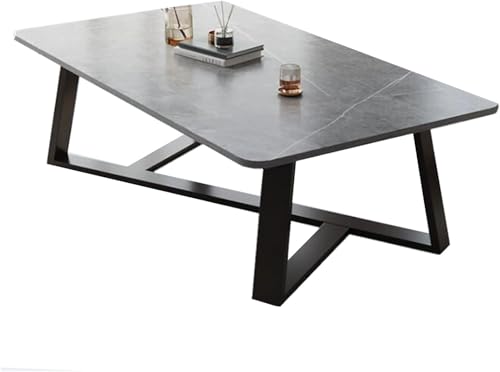 Modern Grey Coffee Table Rectangular Design Easy Assemble Living Room (Grey/White/Black), 100 x 60 45 cm von DRFGHK