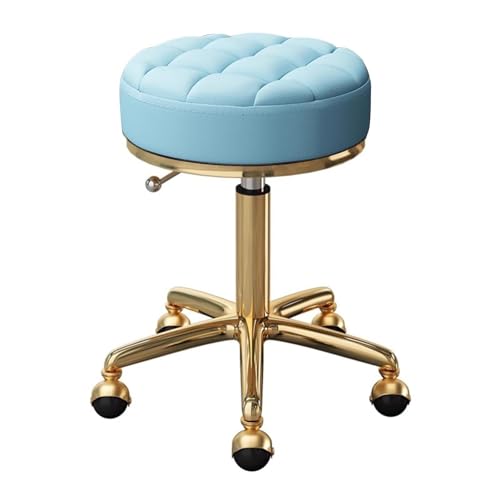 Rollender Beauty-Hocker, verstellbarer Drehstuhl mit Kunstledersitz und Edelstahlrahmen für Spa, Salon-Massage von DRFGHK