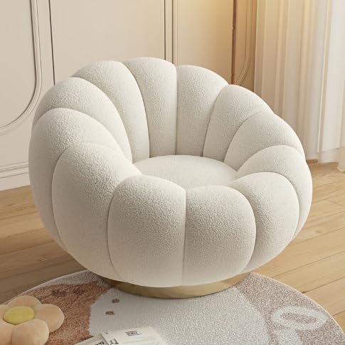 Rotating Accent Chair, Barrel Round Sofa Lounge Club Leisure Chair Durable and Not Easily Deformable with Golden Metal Legs for Living A von DRFGHK
