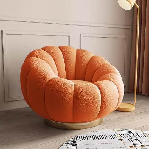 Rotating Accent Chair, Barrel Round Sofa Lounge Club Leisure Chair Durable and Not Easily Deformable with Golden Metal Legs for Living von DRFGHK