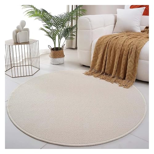 Runde Computer-Gaming-Stuhlmatte, geeignet für Teppichböden, rutschfester Untertischschutz (Beige, 80 x 80 cm) von DRFGHK