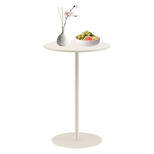 Runder Stehtisch für drinnen und draußen, moderner hoher Theken-Bistrotisch mit stabilem Metallfuß, runder Cocktailtisch Café, Wohnzimmer, Küche oder Esszimmer, Beige(40x40x50cm) von DRFGHK