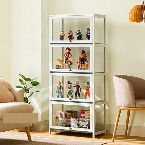 Showcase, Curiosity Cabinets with Glass Doors, Display Cabinet, Bamboo Storage Collection Display, Safe and Healthy, 60 x 32 140 cm, White Showcase, Curiosity Cabinets with Glass Doors, Display Cabinet, Bamboo Storage Collection Display, Safe and Healthy, 60 x 32 140 cm, White von DRFGHK