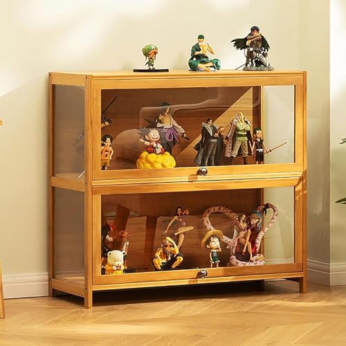 Showcase, Curiosity Cabinets with Glass Doors, Display Cabinet, Bamboo Storage Collection Display, Safe and Healthy, 60 x 32 73 cm, Wood Colour Showcase, Curiosity Cabinets with Glass Doors, Display Cabinet, Bamboo Storage Collection Display, Safe and Healthy, 60 x 32 73 cm, Wood Colour von DRFGHK
