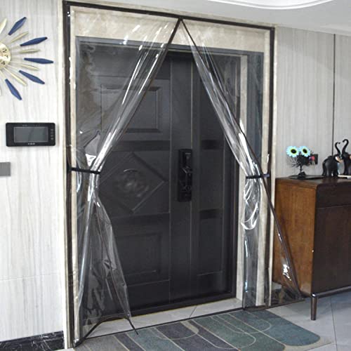 Thermischer magnetischer isolierter Türvorhang – transparente PVC-Terrassenabdeckung für Terrasse, Balkon, wetterfest, Winter, warm, selbstdichtend, benutzerdefinierte Größe von DRFGHK