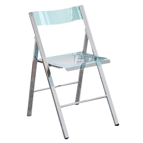 Transparenter Acryl-Klappstuhl – tragbarer Chromrahmen, faltbare Stühle für Wohnzimmer, Esszimmer, Schlafzimmer, stilvoller grüner Akzent von DRFGHK