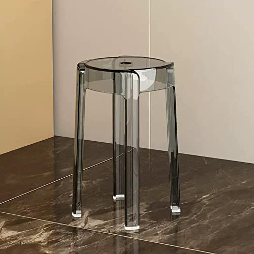 Transparenter stapelbarer hoher Hocker für drinnen und Bar – 45,7 cm transparenter Acryl-Café-Stuhl-Ersatz perfekt Familientreffen Wohnzimmer-Dekor von DRFGHK