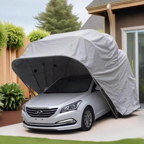 Verbesserter einziehbarer Carport, mobile tragbare Garage, Allwetter-, strapazierfähiges, faltbares Autozelt, Anti-Schnee-Zeltabdeckung für den Außenbereich (Größe: 5,6 m) von DRFGHK