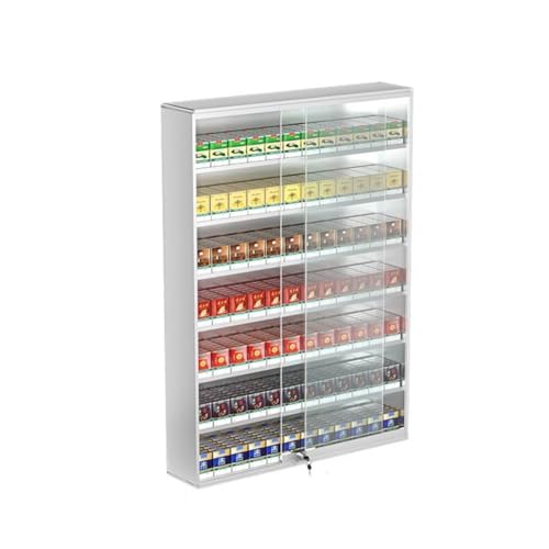 Zigarette Vitrinen Rack, Wand montiert Zigarettenetui Regal, Zigaretten-Display-Halter, Schiebetür mit Schloss Display Cabinet, automatische Pusher(74.5x17.3x105cm) von DRFGHK