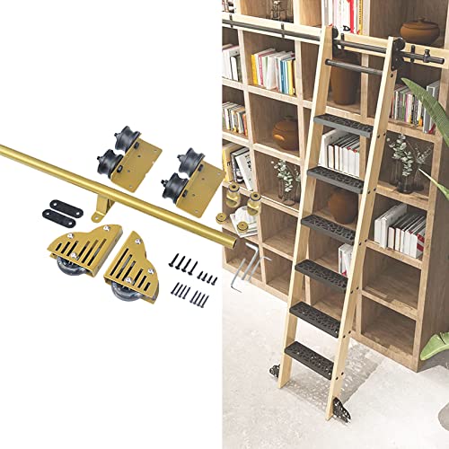 DRFGNF Rolling Library Schiebeleiter Hardware Kit Runde Schiene/Schiene + Verlängerungszubehör Home/Indoor/Loft 3,3ft 20ft von DRFGNF