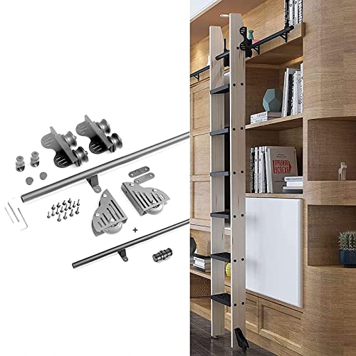 DRFGNF Schiebeleiter-Hardware-Kit – einziehbare Rollleiter-Hardware, Bücherregal-Verlängerungsschiene/runde Schiene für den Innenbereich/Dachboden – Bibliotheks-Zubehör-Kit DRFGNF Schiebeleiter-Hardware-Kit – einziehbare Rollleiter-Hardware, Bücherregal-Verlängerungsschiene/runde Schiene für den Innenbereich/Dachboden – Bibliotheks-Zubehör-Kit von DRFGNF
