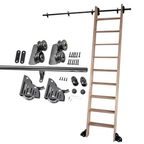 DRFGNF Schiebeleiterschienen-Set für Bücherregale, 10–8 m, robuste rollende Bibliotheksleiterschienen/-Rollen mit Bodenrollen-Radsatz, Schiebeschienen-Set im Bibliotheksscheunen DRFGNF Schiebeleiterschienen-Set für Bücherregale, 10–8 m, robuste rollende Bibliotheksleiterschienen/-Rollen mit Bodenrollen-Radsatz, Schiebeschienen-Set im Bibliotheksscheunen von DRFGNF