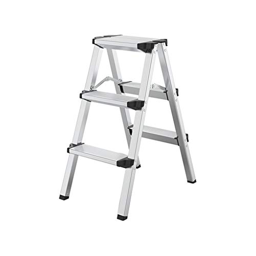 DRFGNF Trittleitern Multifunktionale Dachbodenleitern, Faltbare 3-Stufen-Leiter, Aluminiumlegierung Haushaltskompakt-Klettergerüste Teleskopleiter (Farbe: Style2) von DRFGNF