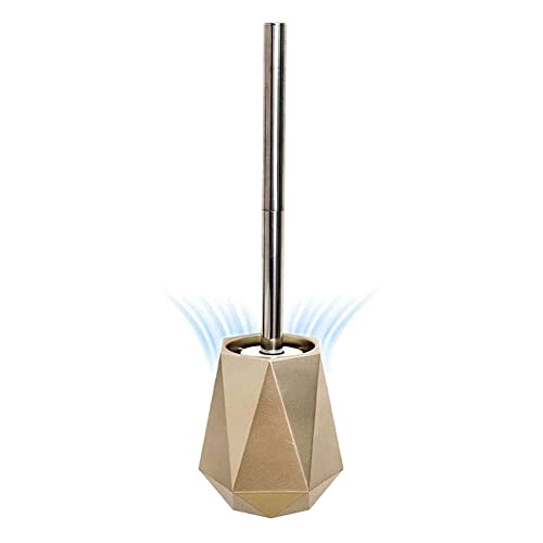 Wc Bürste Wandmontage, Ohne Bohren Mit Halter Klobürstenhalter 360 ° Keine Totwinkelreinigung Silikon Toilettenbürste Set Für Badezimmer Oder Gäste-WC (Golden) von DRFTGV
