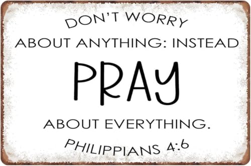 DRFYVZ Aluminiumschild "Don't Worry About Anything Instead Pray About Everything" Blechschild Wandposter Dekor Lustiges Retro Bar Kaffee Club Pub Geschenk Wanddekoration Schild 30,5 x 20,3 cm DRFYVZ Aluminiumschild "Don't Worry About Anything Instead Pray About Everything" Blechschild Wandposter Dekor Lustiges Retro Bar Kaffee Club Pub Geschenk Wanddekoration Schild 30,5 x 20,3 cm von DRFYVZ